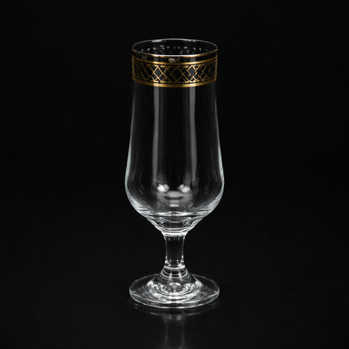 GLASS PSB TULIP HAND CUT GOLD 44169-HGB024 (Pack of 6)