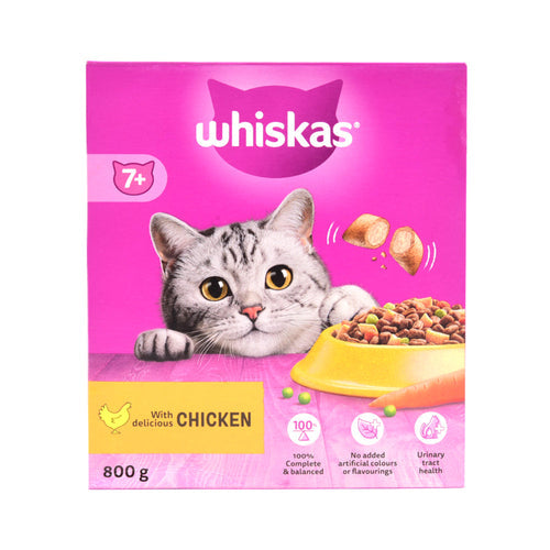WHISKAS CAT FOOD CHICKEN 7+MONTH 800 GM