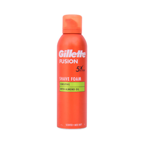 GILLETTE FUSION SHAVE FOAM SENSITIVE ALMOND OIL 250 ML