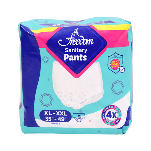 FREEDOM SANITARY PANTS XL-XXL 5 PCS (WAIST SIZE INCH 35-49)