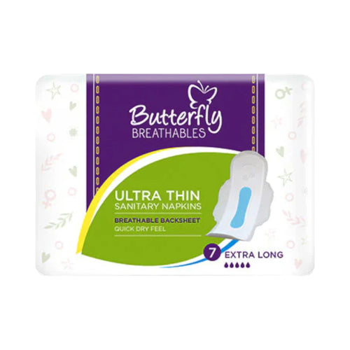 BUTTERFLY ULTRA THIN SANITARY NAPKINS EXTRA LARGE 7 PCS