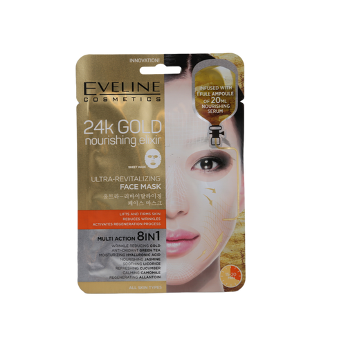 EVELINE SHEET MASK 24K GOLD NOURISHING ELIXIR