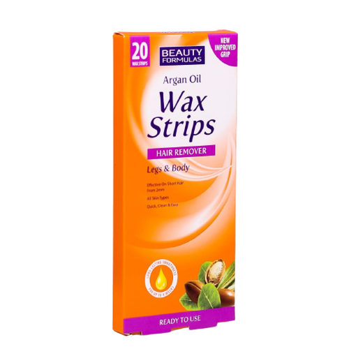 BEAUTY FORMULA WAX STRIPS ARGAN OIL 20PC BASIC