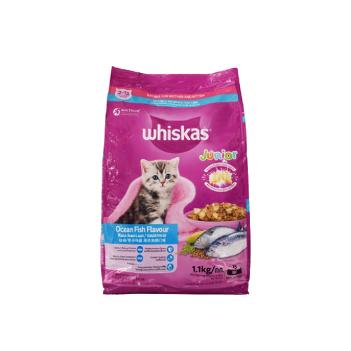 WHISKAS CAT FOOD JUNIOR OCEAN FISH WITH MILK 1.1 KG