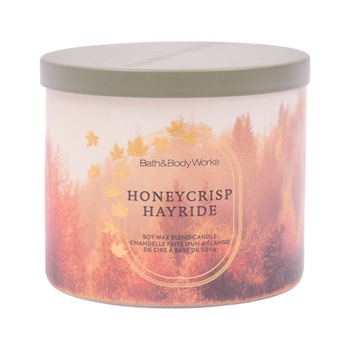 BBW 3 WICK CANDLE HONEYCRISP HAYRIDE 411 G