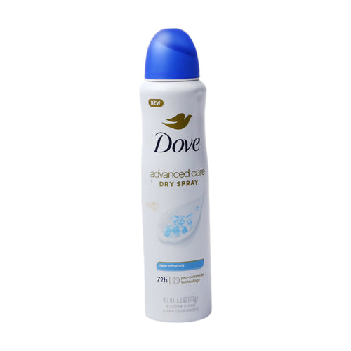 DOVE DEODORANT SPRAY ADVANCED CARE CLEAR MINERALS 107 GM