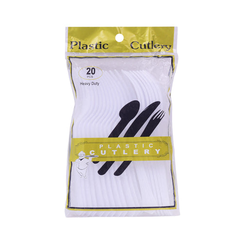 DISPOSIBLE WHITE FORK 20PC PACK IR D-69-78