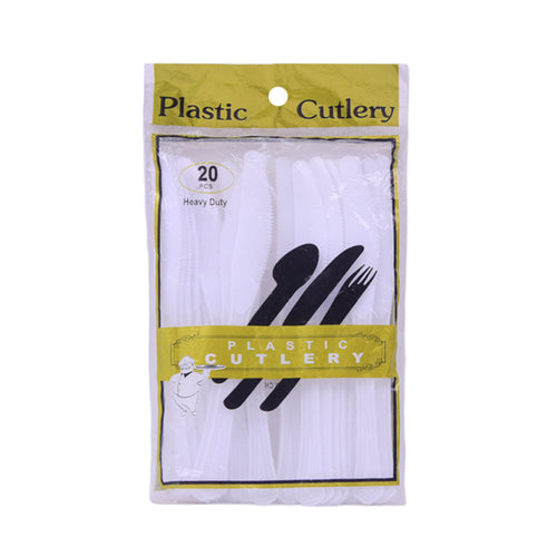 DISPOSIBLE WHITE KNIFE 20PC PACK IR D-67-68