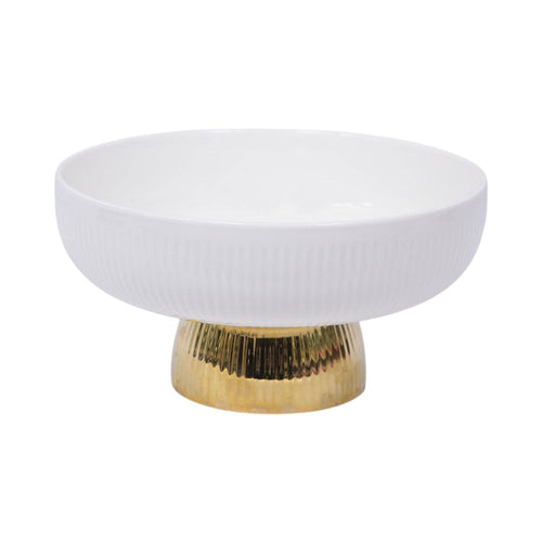 BOWL FOOTED CERAMIC 10 INCH DISTLJ-24 WHITE