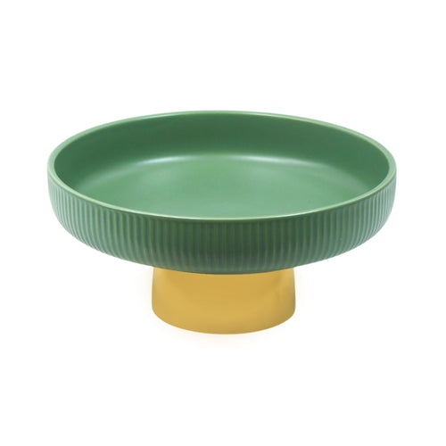 BOWL FOOTED CERAMIC 10 INCH DISTLJ-24 LIGHT GREEN