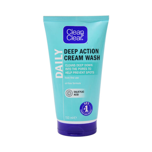 CLEAN & CLEAR DEEP ACTION CREAM WASH OIL FREE  150 ML