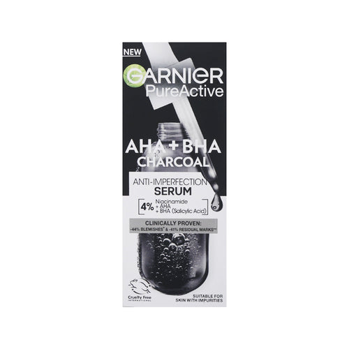 GARNIER PUREACTIVE AHA + BHA CHARCOAL SERUM 30ML