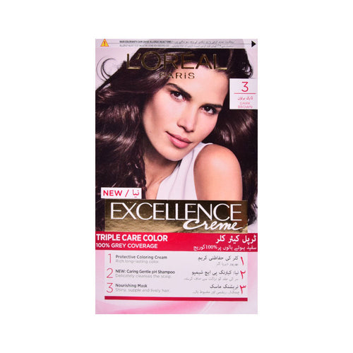 LOREAL EXCELLENCE 3 DARK BROWN - PAK