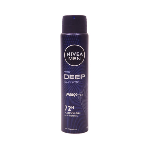 NIVEA MEN DEODORANT DEEP DARKWOOD BLACK CARBON 72H 250ML