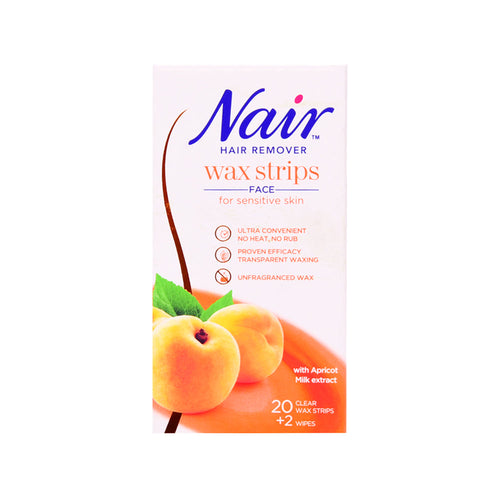 NAIR FACE WAX STRIPS APRICOT MILK FOR HAIR REMOVER 20PC