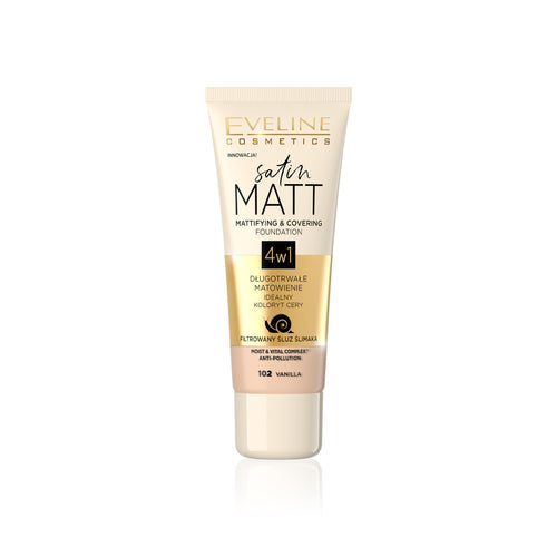 EVELINE SATIN MATT MATTIFYING & COVERING FOUNDATION 102 VANI