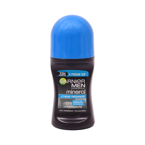 GARNIER MEN MINERAL ROLL ON XTREME ICE FRESHENES72H 50 ML