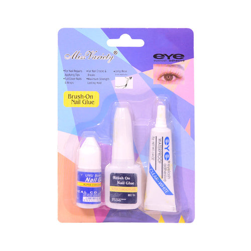 MISS VARIETY BRUSH-ON NAIL & EYE GLUE SET MV-201