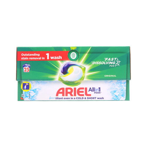 ARIEL ALL IN 1 WASHING PODS FAST DISSOLVE ORIGINAL 490 GM