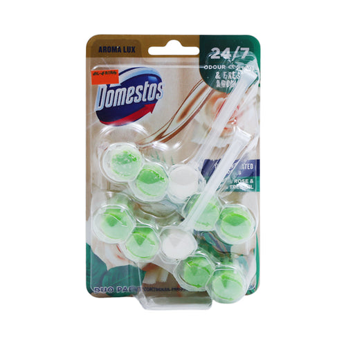 DOMESTOS TOILET FRESHNER WHITE ROSE & TEA TREE OIL 2X55 GM