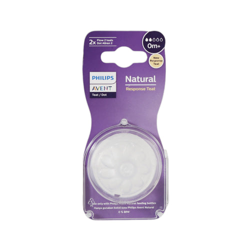 PHILIPS AVENT TEATS FLOW 2 SLOW NATURAL 0M+ 2PC SCY962/02