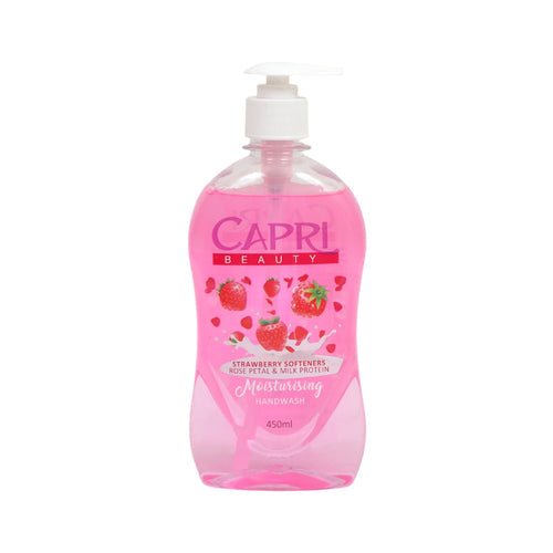 CAPRI HAN WASH STRAWBERRY SOFTNERS 450 ML BOTTLE