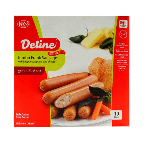K&N JUMBO FRANK WITH JALAPENO PEPPERS AND CHEESE 10 PCS 740 GM