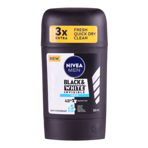 NIVEA DEODORANT ROLL ON STICK B&W INVISIBLE FRESH 50ML