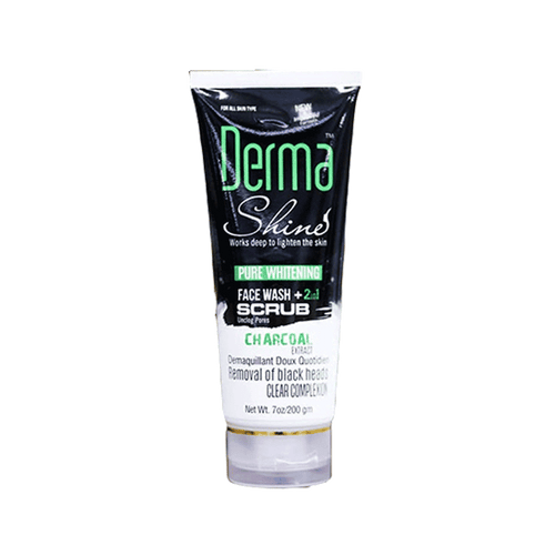DERMA SHINE FACE WASH AND SCRUB TUBE 200 GM
