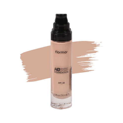 FLORMAR INVISIBLE COVER HD FOUNDATION PORCELAIN 20 PC