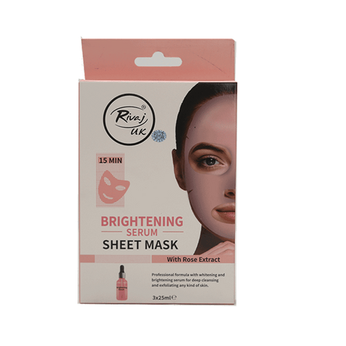 RIVAJ BRIGHTENING SERUM SHEET MASK 3X25ML