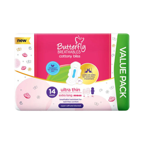 BUTTERFLY BREATHABLES ULTRA THINK  EXTRA LONG 14 PADS