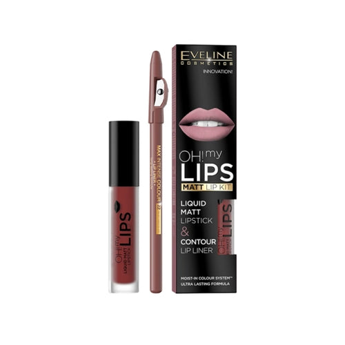 EVELINE OH MY LIPS LIQUID MATT LIPSTICK & LINER 16