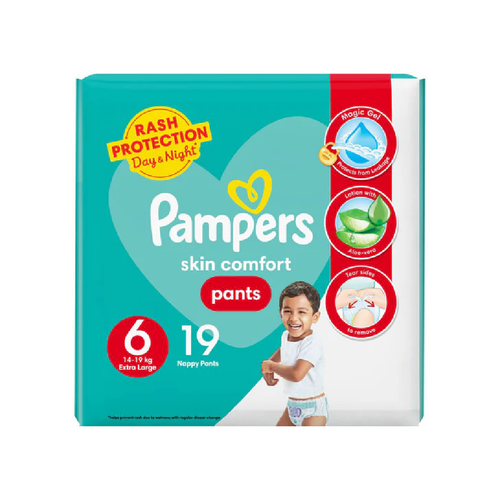 PAMPERS PANTS EXTRA LARGE NO6 14-19KG 19 PCS