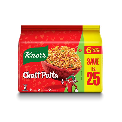 KNORR NOODLES CHATT PATTA SAVE RS.25 PROMO 1X6 300 GM