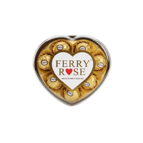 FERRY ROSE CHOCOLATE HEART SHAPE BOX T-8 100 GM
