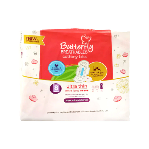 BUTTERFLY SANITARY NAPKINS ULTRA THIN LARGE 8 PCS